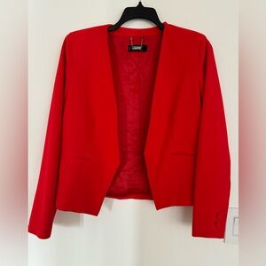 Mango red blazer open front (Size: L)